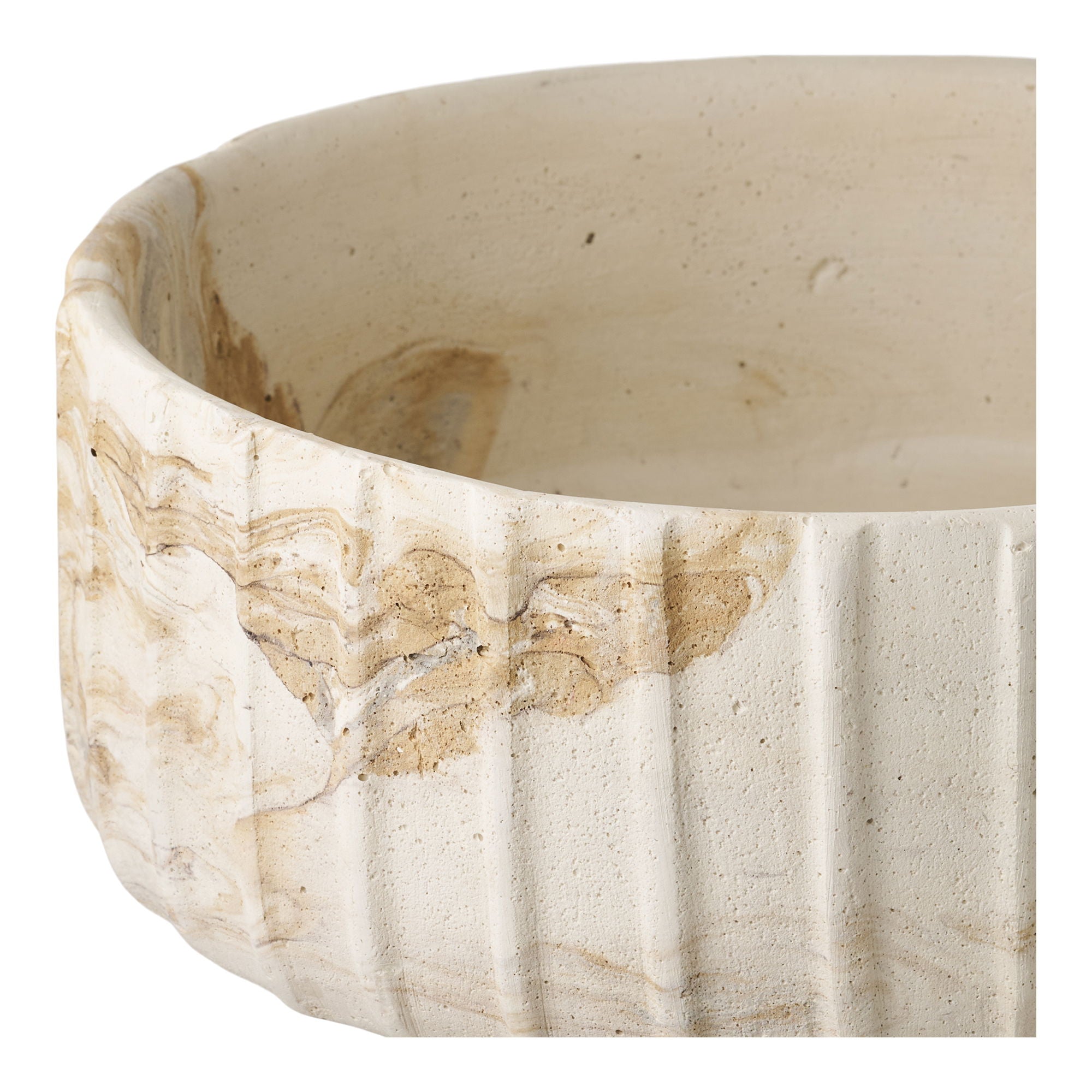 Vase - Vase, cement, brun/beige ø20,5x18,5 cm