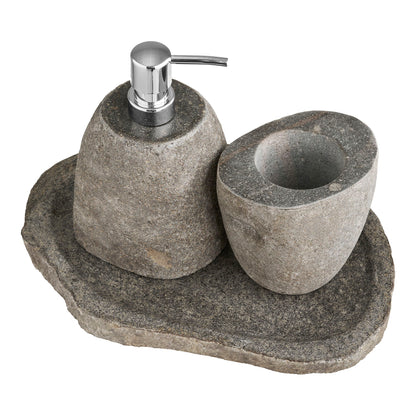 Gara Badeværelsessæt - Badeværelsessæt, Opbevaringskrus, Sæbedispenser, Bakke