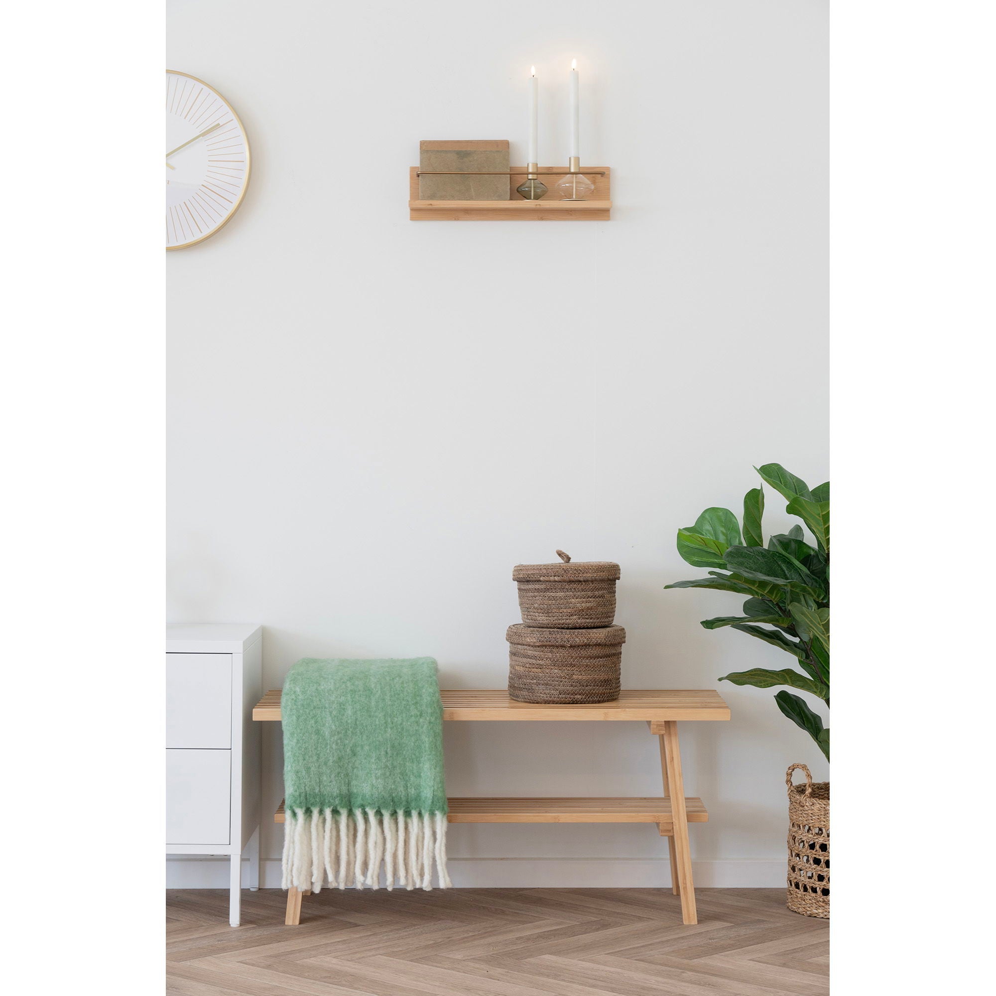 Lysestage, glas/metal, klar/grøn&lt;br&gt;sæt af 2