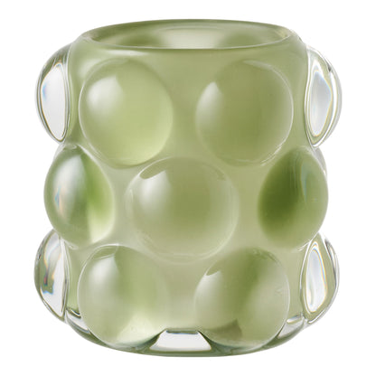 Lysestage - Lysestage, glas, beige/grøn sæt af 2