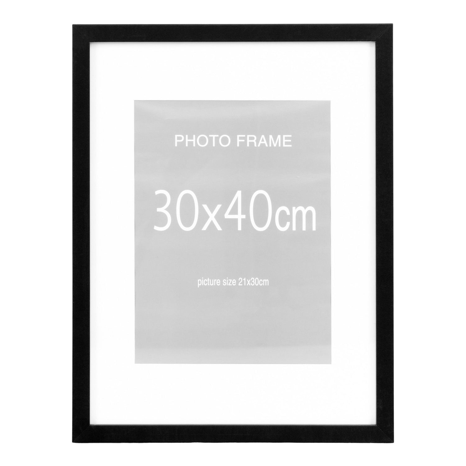 Ramme Display, 7 stk. sort og 8 stk. natur 30x40 cm