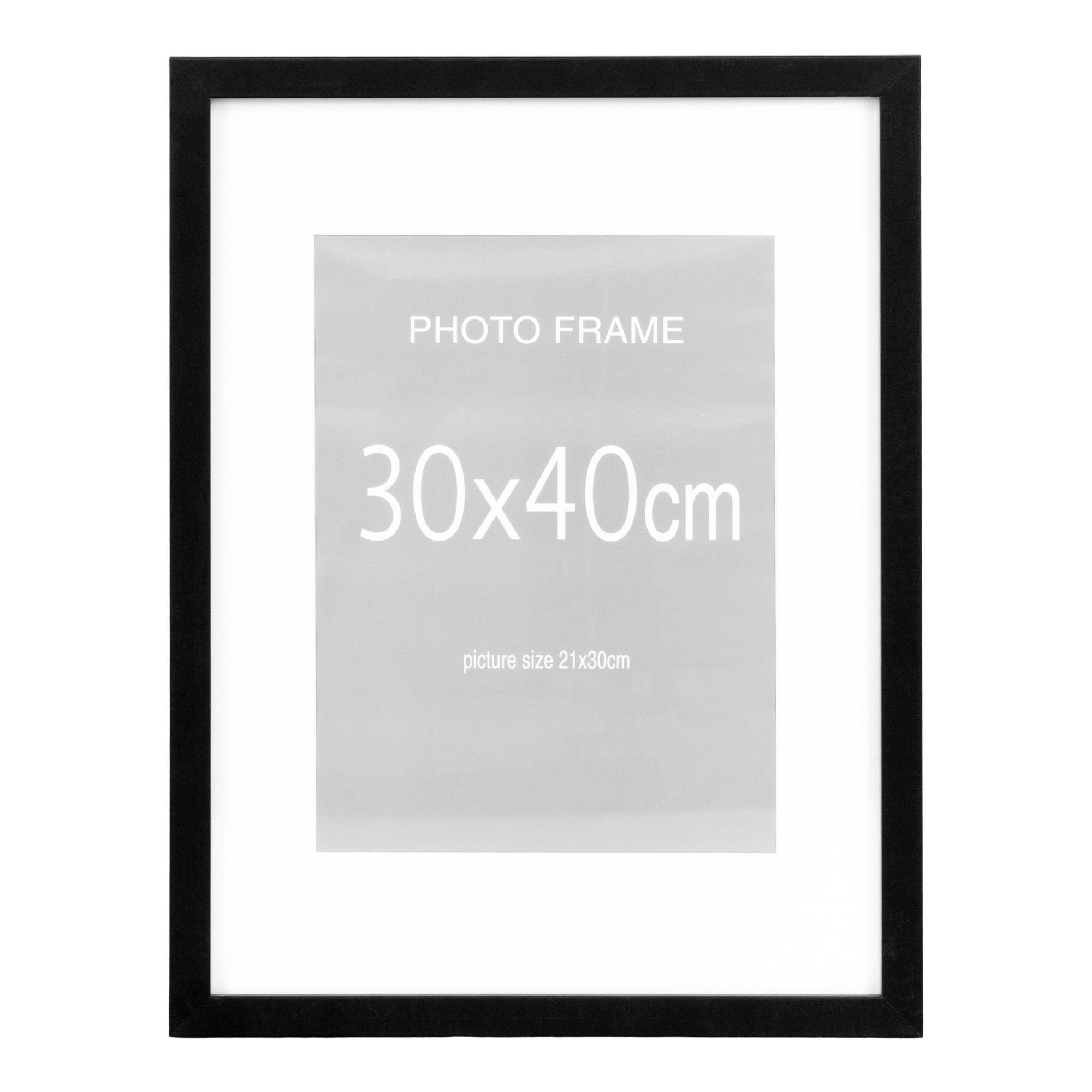 Ramme Display, 7 stk. sort og 8 stk. natur 30x40 cm