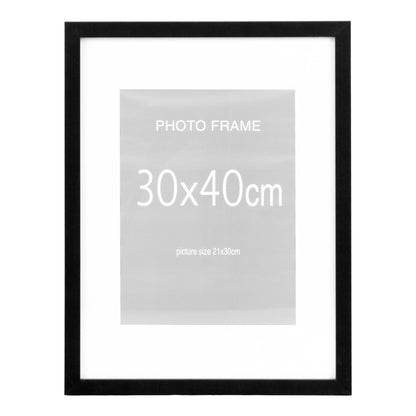 Ramme Display, 7 stk. sort og 8 stk. natur 30x40 cm