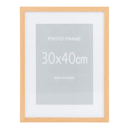 Ramme Display, 7 stk. sort og 8 stk. natur 30x40 cm