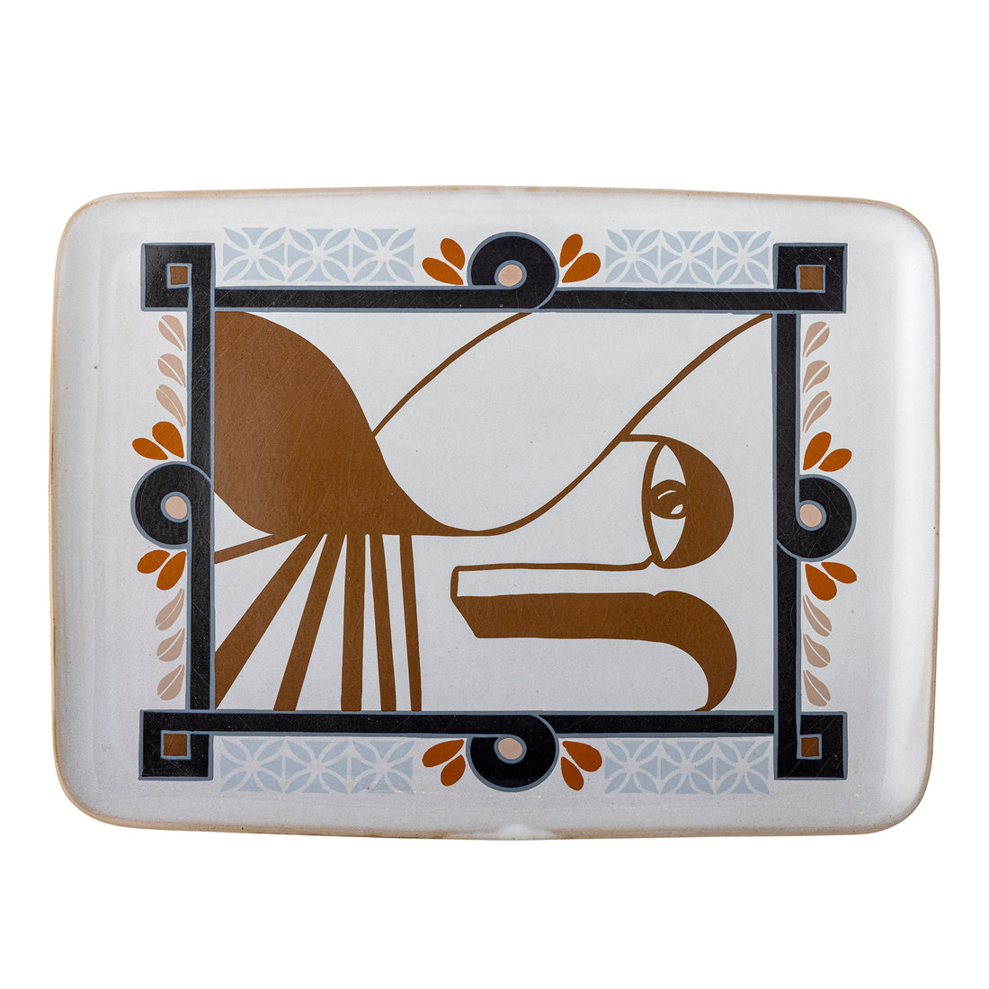 Bloomingville Rudaur Serveringsfad, Blå, Stentøj