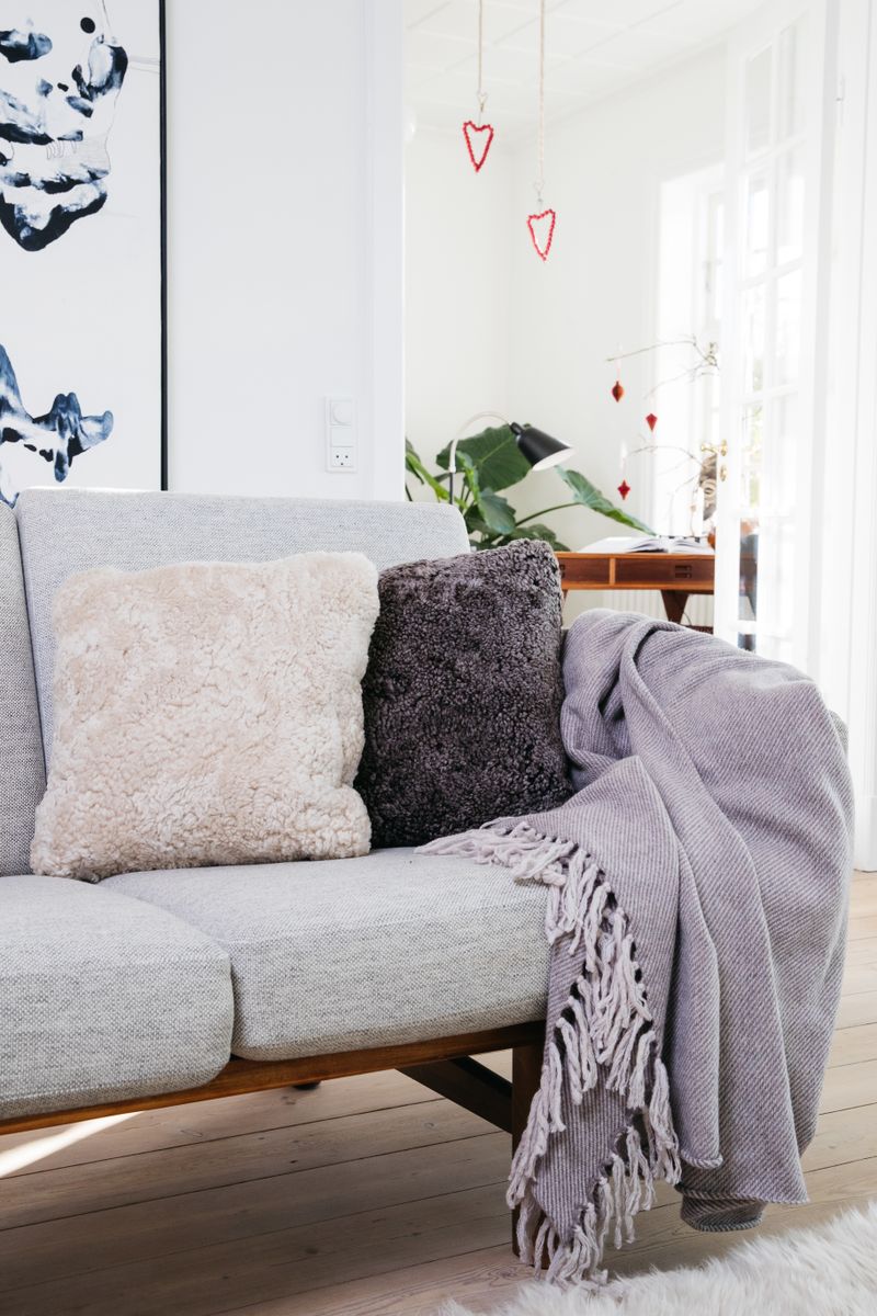 Lammeskindspude | Korthåret | New Zealand | Dobbeltsidet | 40x40 cm