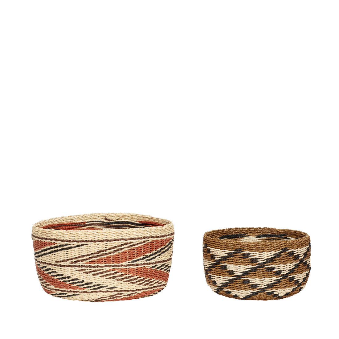 Evoke Kurve Bred Natur/ Flerfarvet (sæt af 2) - ø20xh12, ø26xh14cm