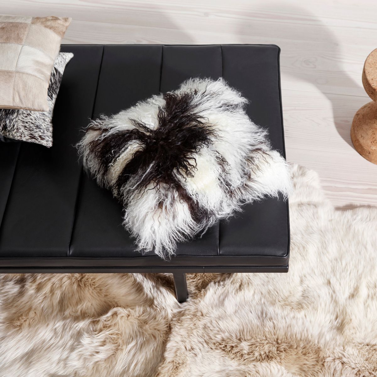 Lammeskindpude | Krøllet | Tibet | 28x56 cm