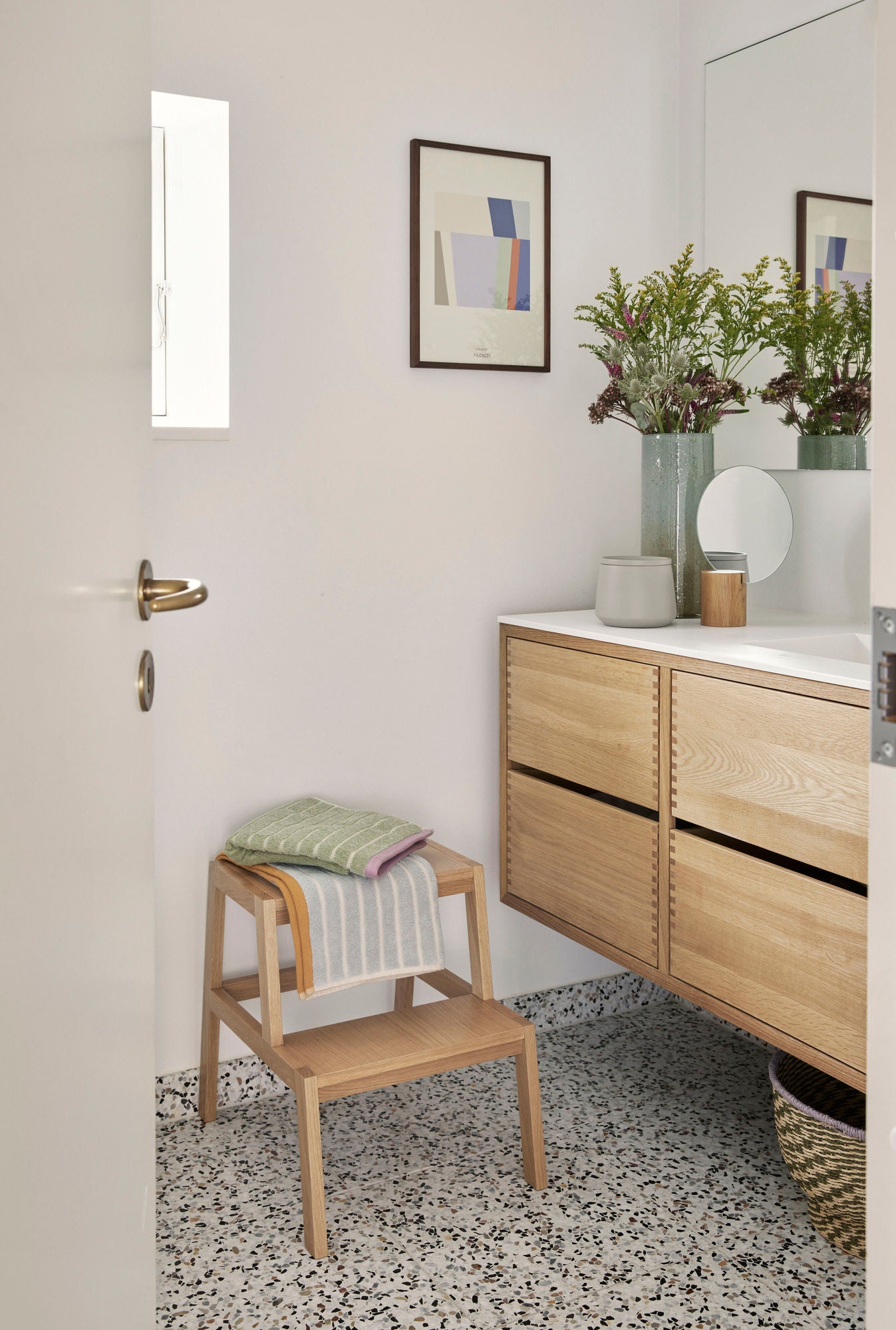 Hübsch Promenade Håndklæde Small Blå/Sand