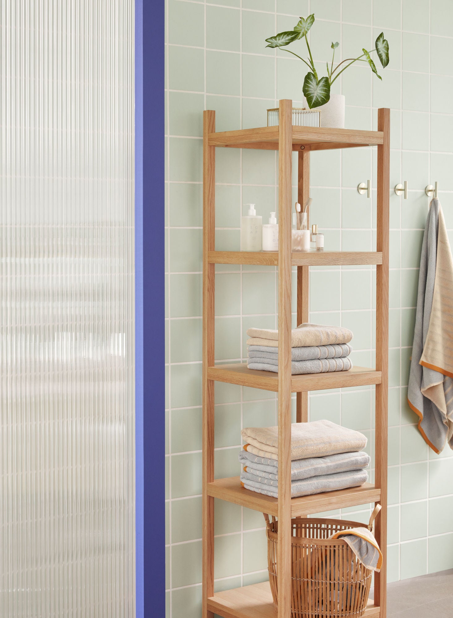 Hübsch Promenade Håndklæde Small Blå/Sand