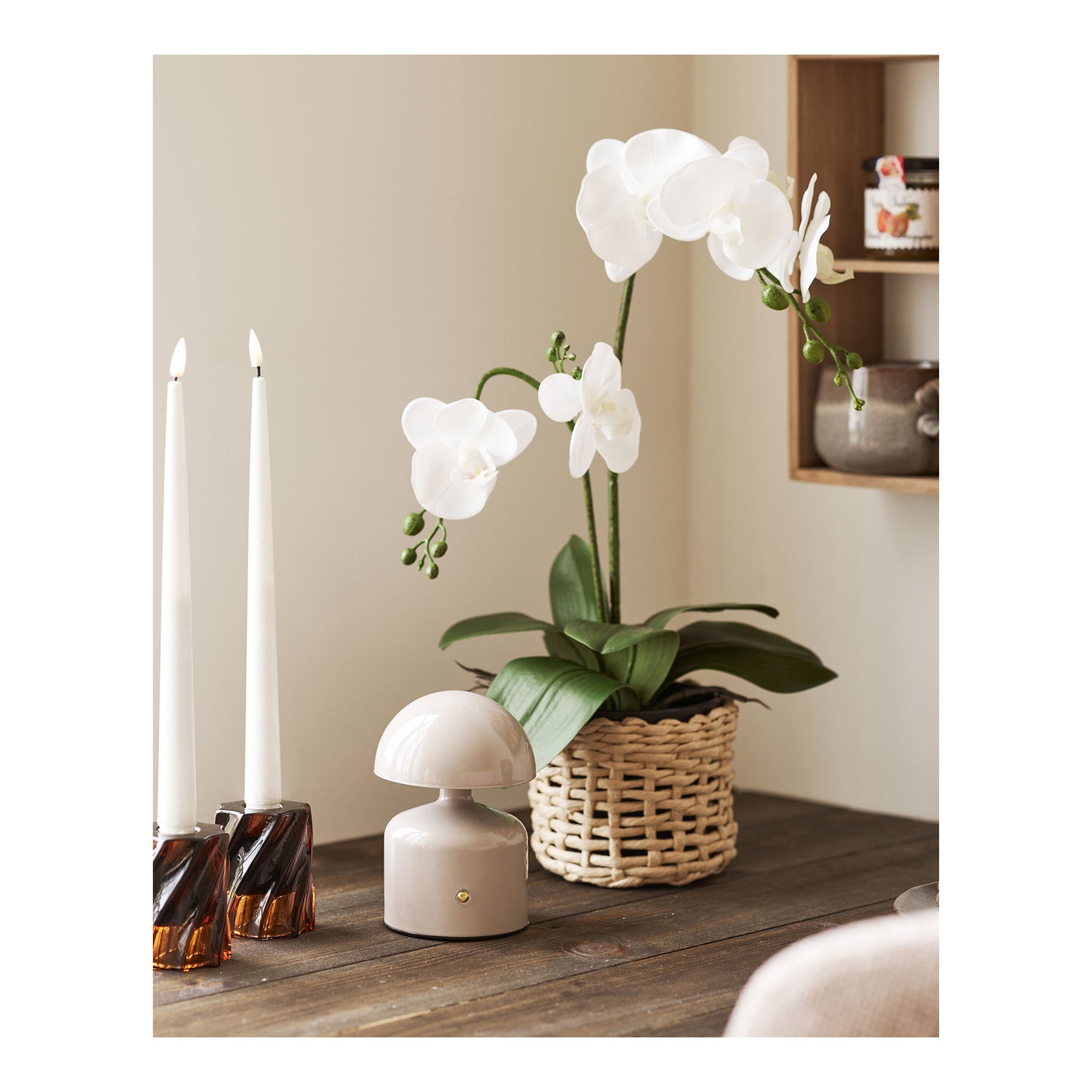 Aulla Bordlampe - Bordlampe, metal/plastik, genopladelig, grå