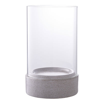 Hurricane lysestage, keramik/glas, grå&lt;br&gt;16x25,5 cm