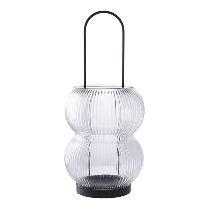 Lanterne, metal/glas, sort
