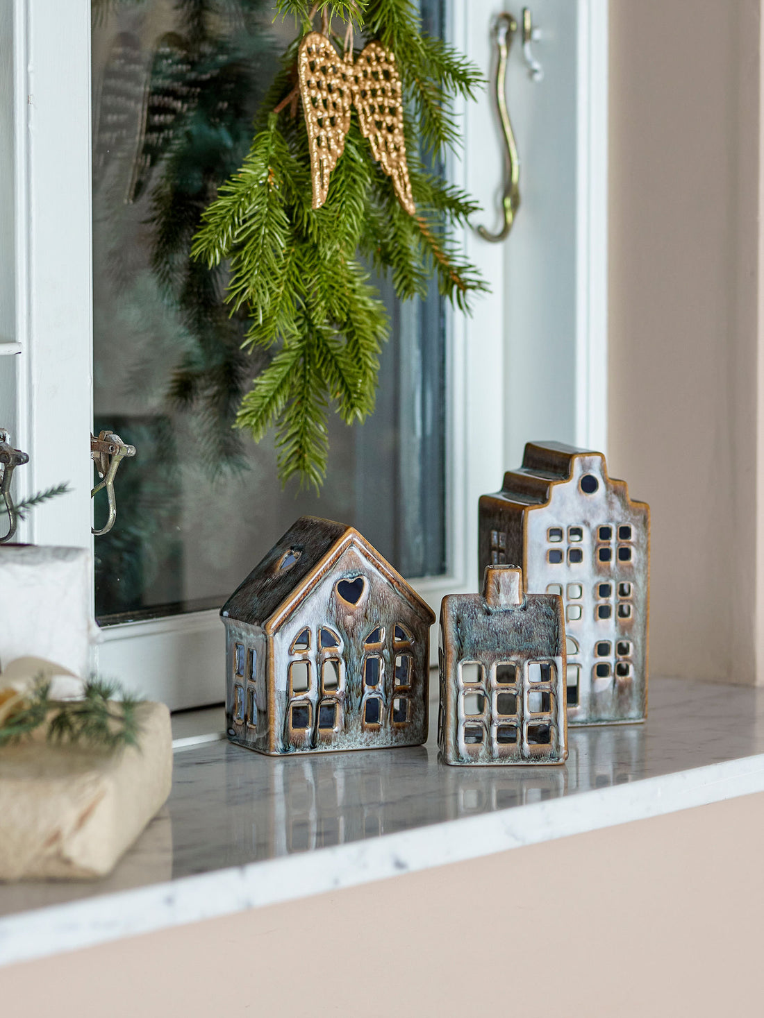 Bloomingville Kalia Fyrfadsstage, Brun, Stentøj