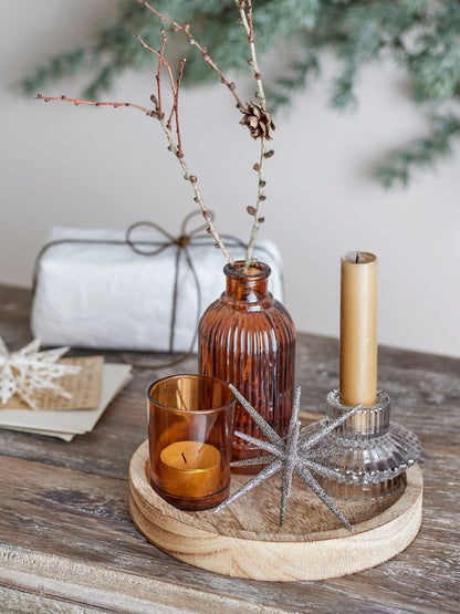 Bloomingville Sanga Bakke m/fyrfadsstage, Guld, Glas