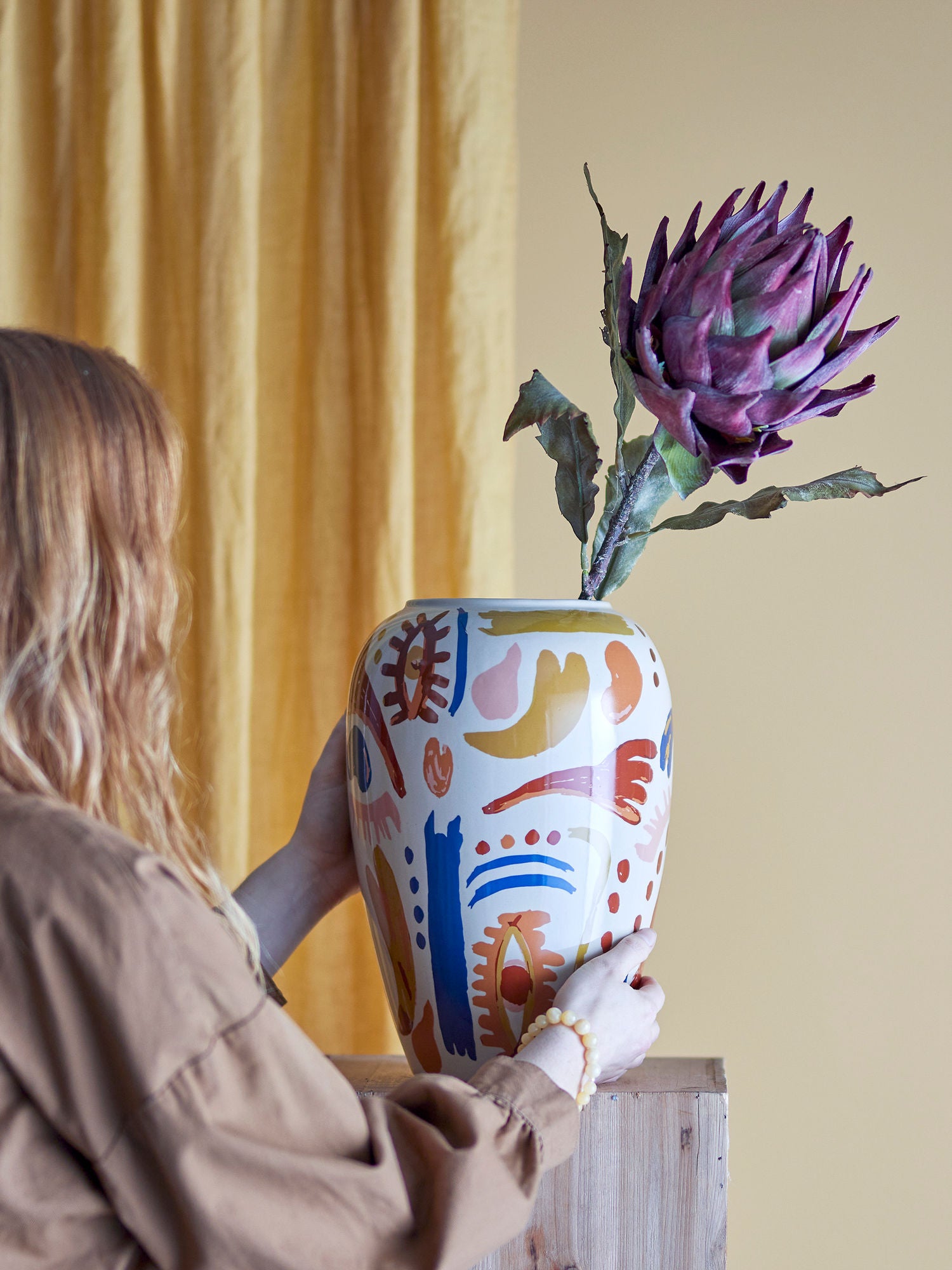 Bloomingville Horus Vase, Orange, Stentøj