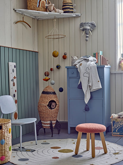 Bloomingville MINI Aksel Taburet, Brun, Polyester