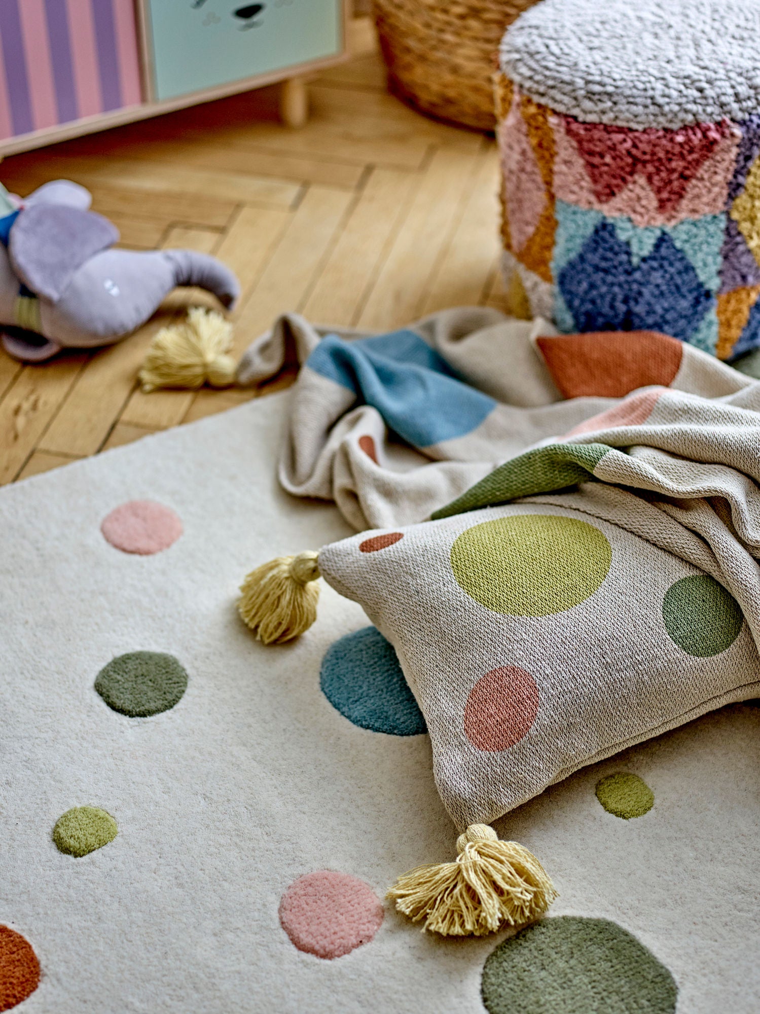 Bloomingville MINI Clennie Tæppe, Natur, Uld