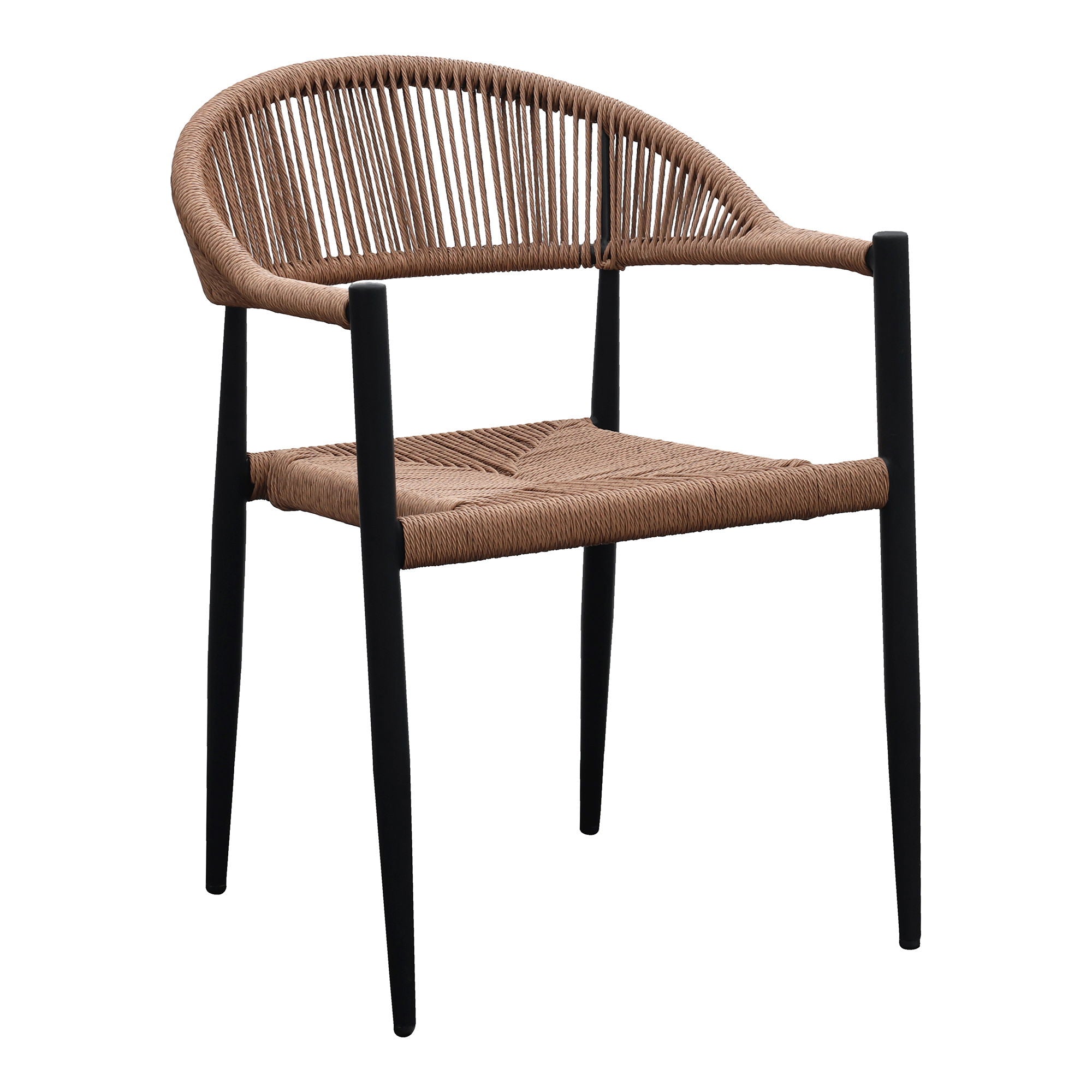 Spisebordsstol, aluminium/PE rattan, natur, sort stel