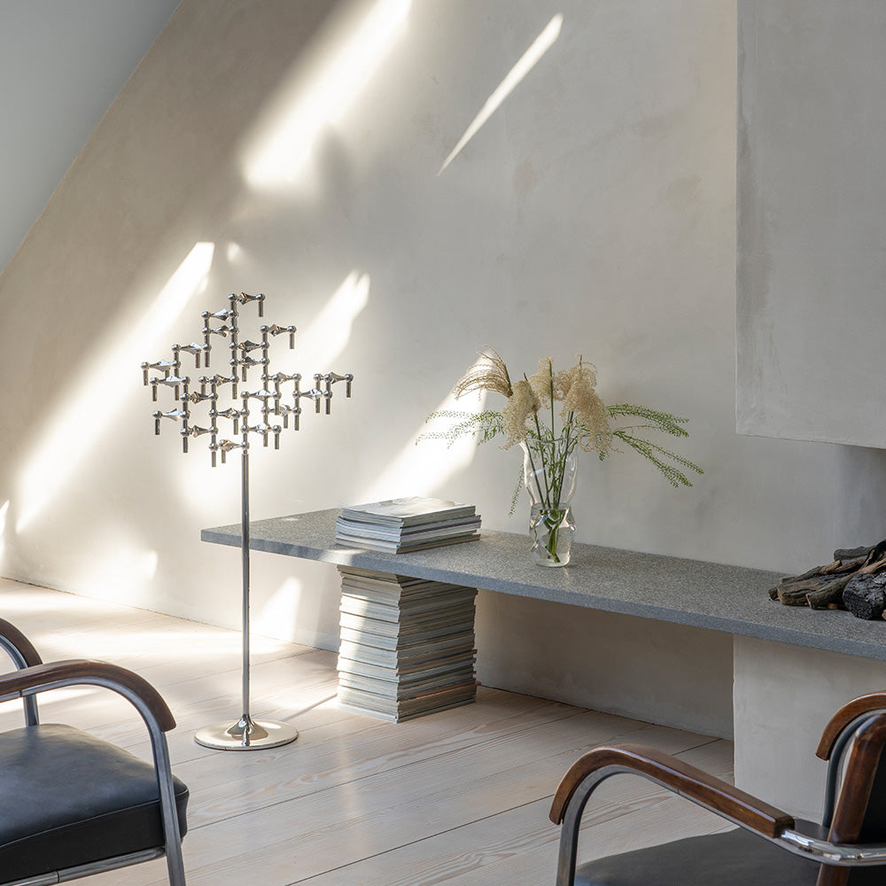 STOFF - Gulvstander til Nagel stager chrome H: 70 cm, Ø: 25 cm - STOFF - DesignGaragen.dk