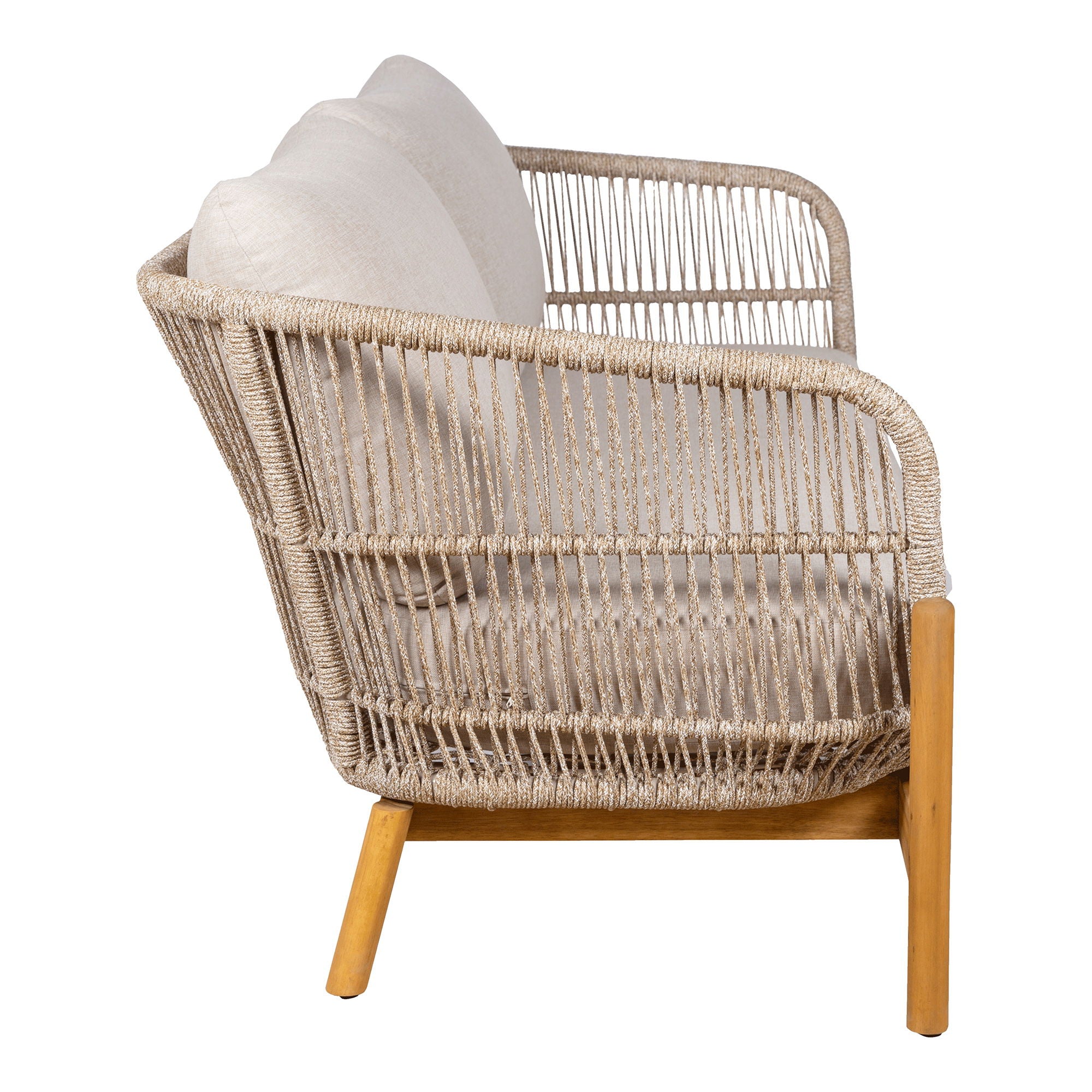 Loungesofa, acacie, beige, inkl. hynde