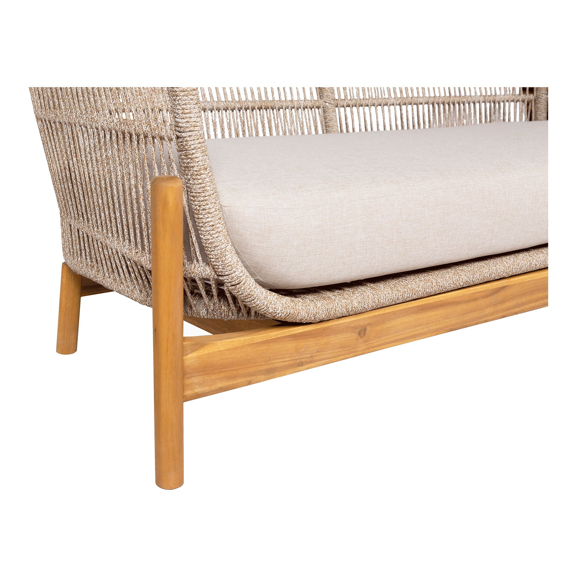 Loungesofa, acacie, beige, inkl. hynde
