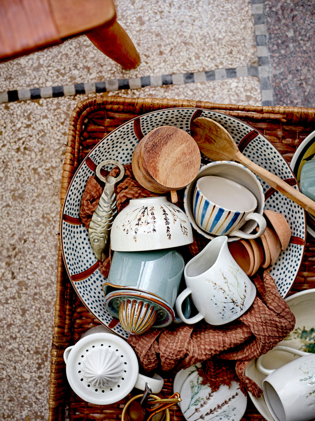 Bloomingville Bea Bordservice Sæt, Natur, Stentøj