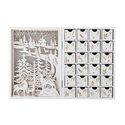 Bloomingville Elimar Kalender m/lys, Hvid, Krydsfiner