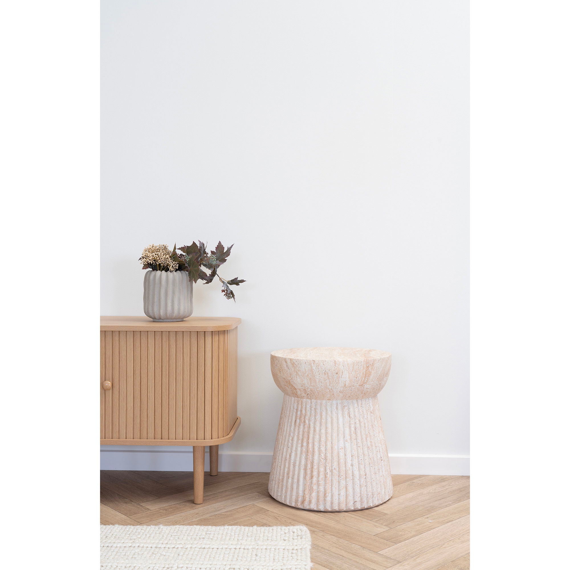 Sidebord, fiberclay, natur&lt;br&gt;ø47,5x41 cm