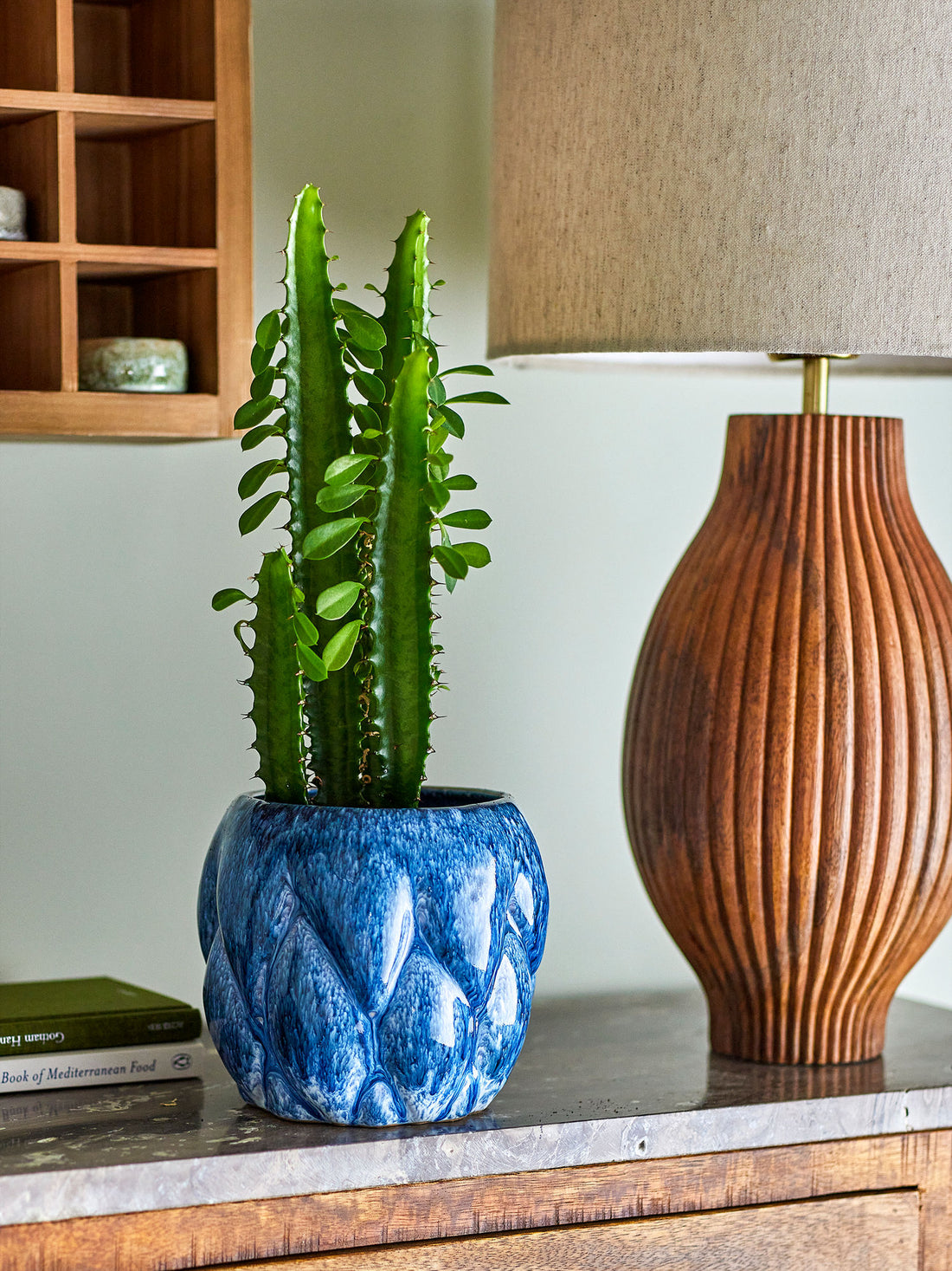 Creative Collection Posey Urtepotteskjuler, Blå, Stentøj