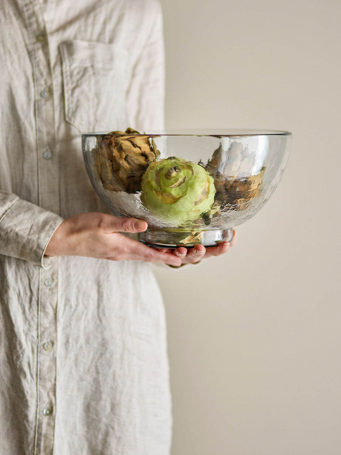 Bloomingville Taro Skål, Klar, Genanvendt Glas