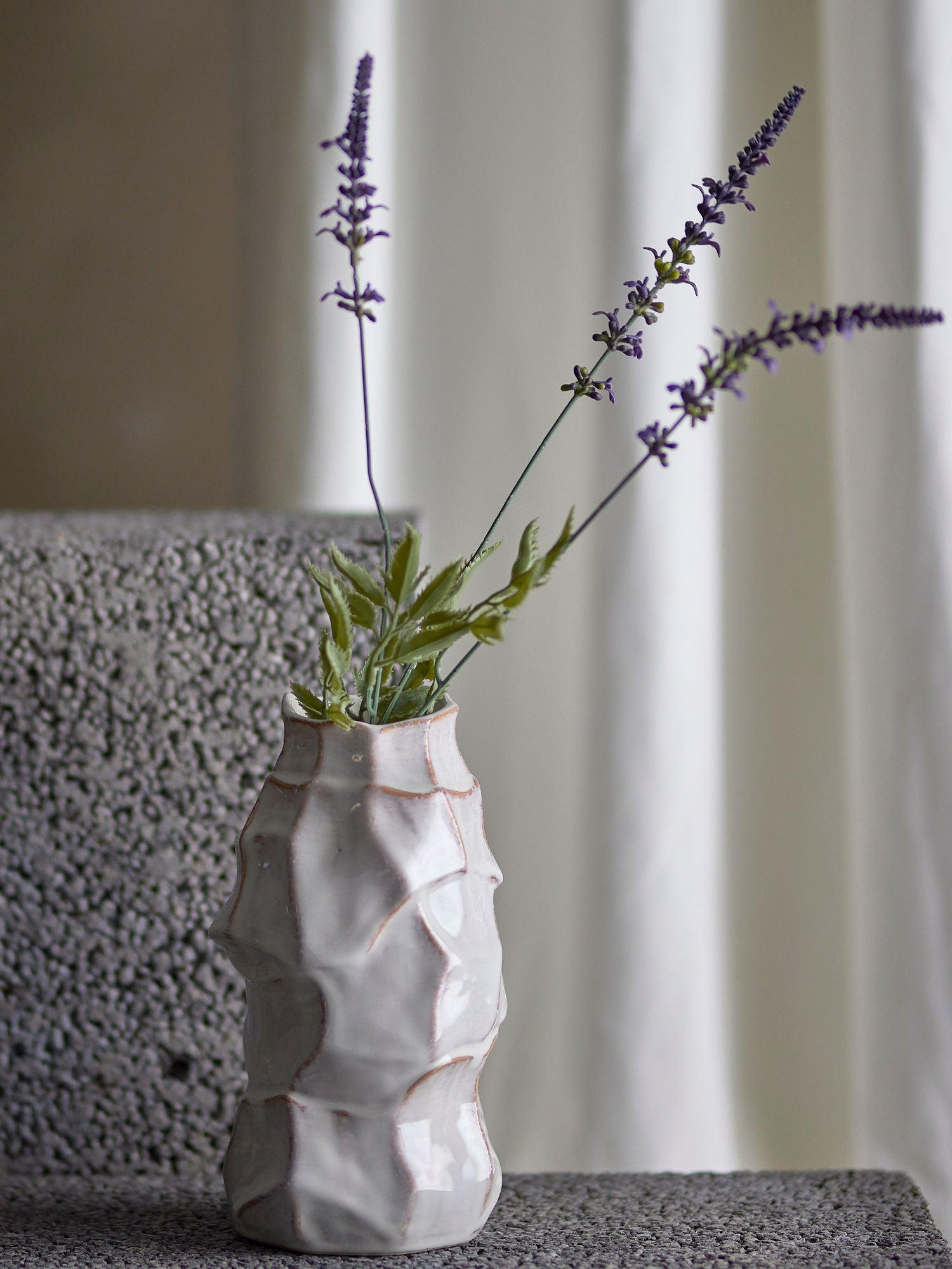 Bloomingville Dolores Vase, Hvid, Stentøj