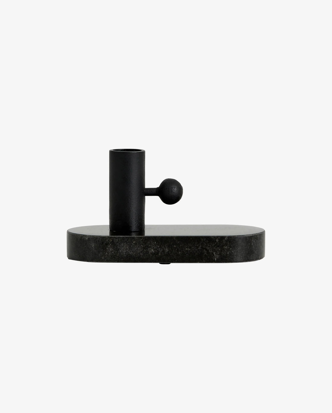 BAFFIN lysestage i jern og marmor - h8 cm - sort - Nordal - DesignGaragen.dk