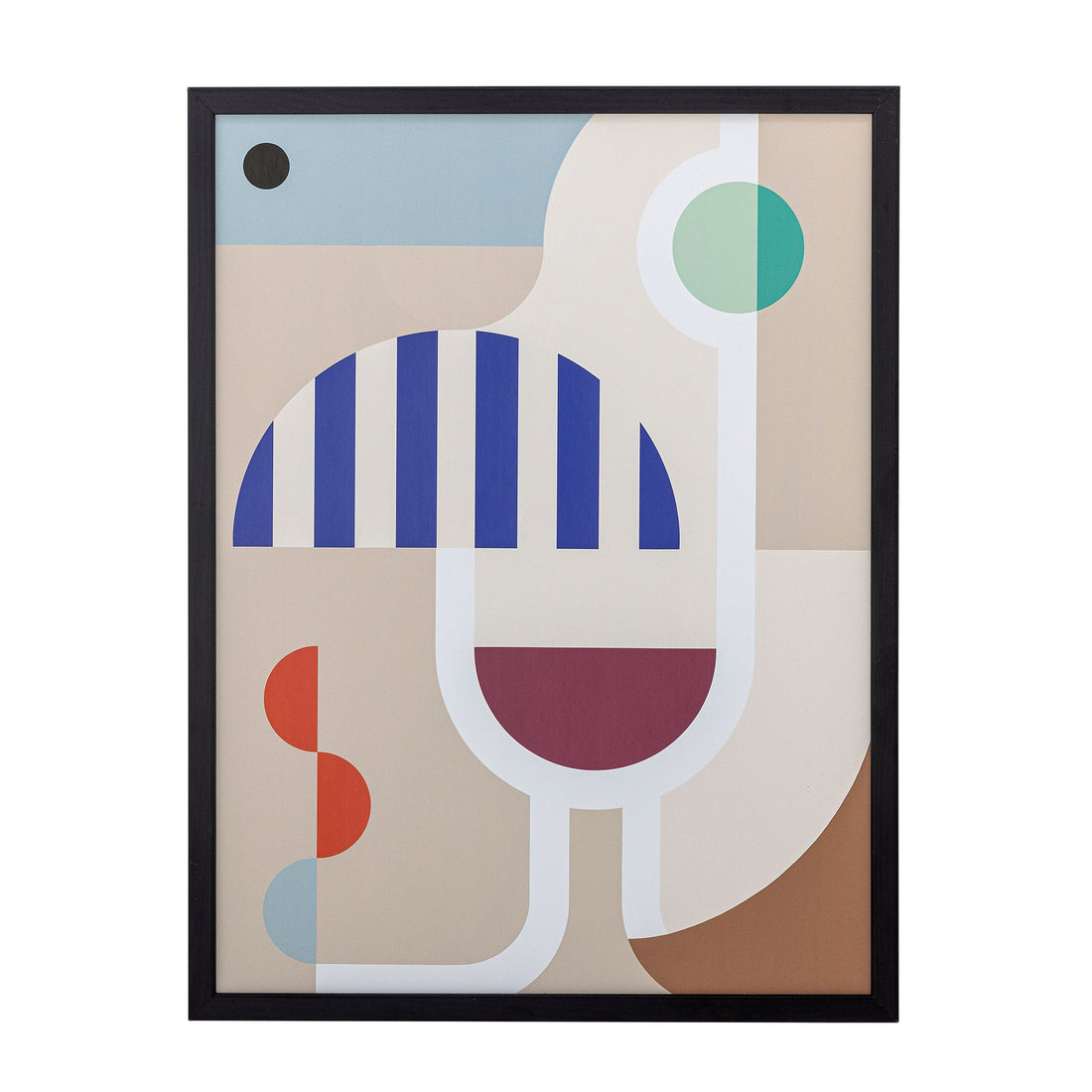 Bloomingville Wine Illustration med ramme, Sort, Fyr