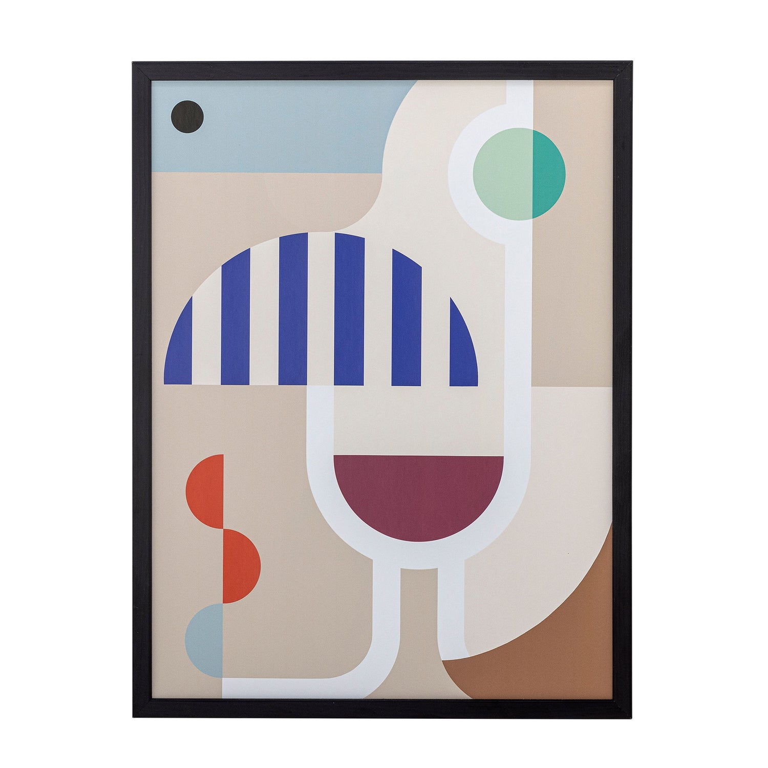 Bloomingville Wine Illustration med ramme, Sort, Fyr