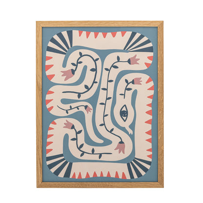 Bloomingville Hebi Illustration med ramme, Natur, Eg