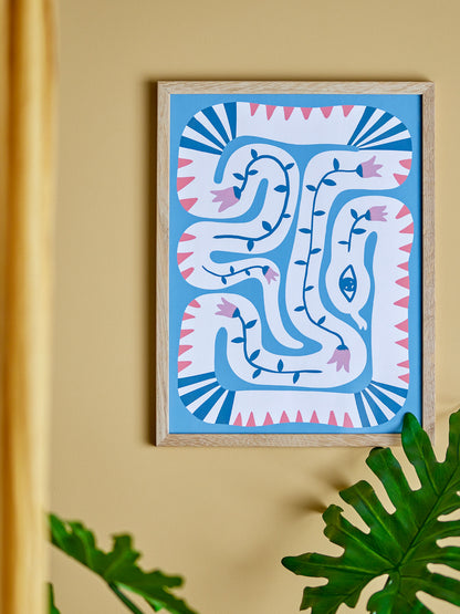 Bloomingville Hebi Illustration med ramme, Natur, Eg