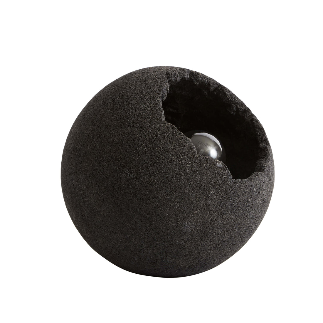 MUUBS - Gulvlampe Crust - Mat sort Lava sten - Ø22xH21 cm