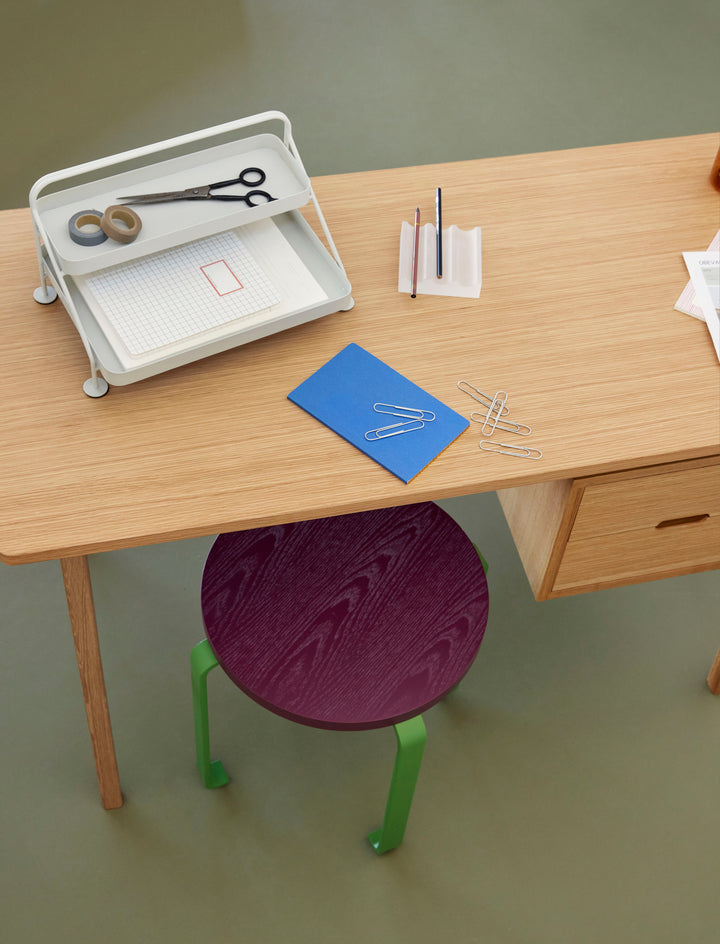 Hübsch - Skrivebord m/skuffer, egetræ, FSC, natur - 120x57xh75cm