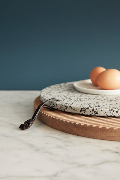 Monarch Skærebrætter Rund Natur (sæt af 2) - ø33xh2, ø40xh2cm