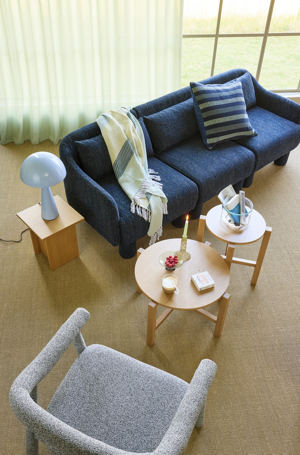 Four Sofabord Natur (sæt af 2) - ø68xh42cm, ø48xh55cm