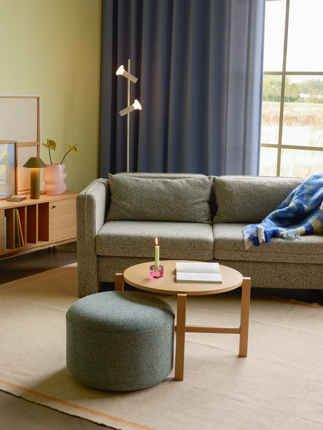 Four Sofabord Natur (sæt af 2) - ø68xh42cm, ø48xh55cm