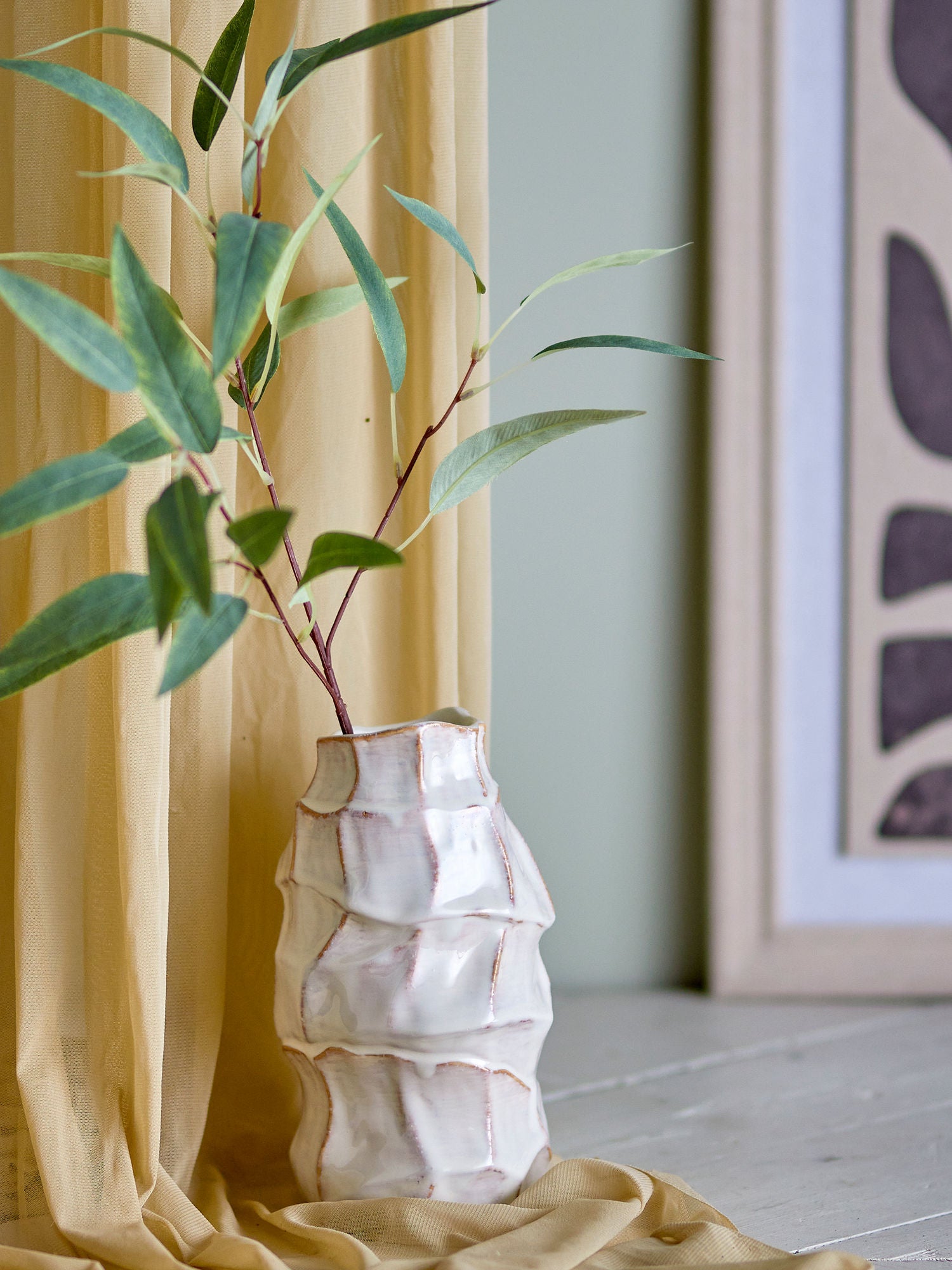 Bloomingville Dolores Vase, Hvid, Stentøj