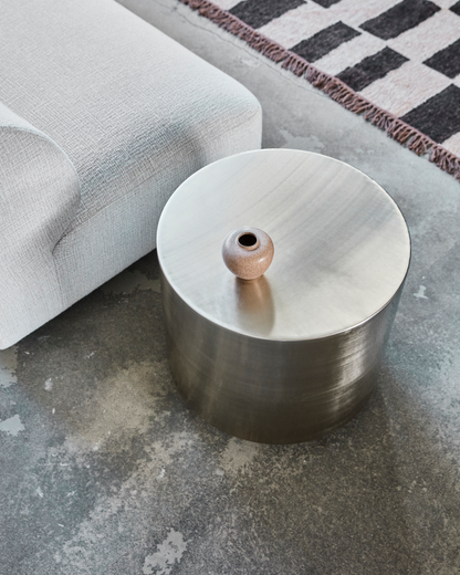 Sofabord, HDStep, Børstet sølvfinish