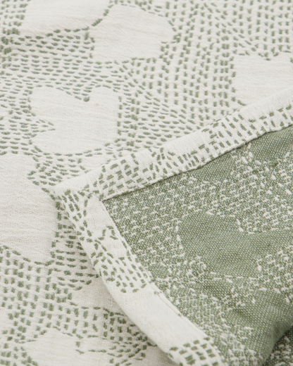 Sengetæppe, HDMori, Råhvid;Kakifarvet