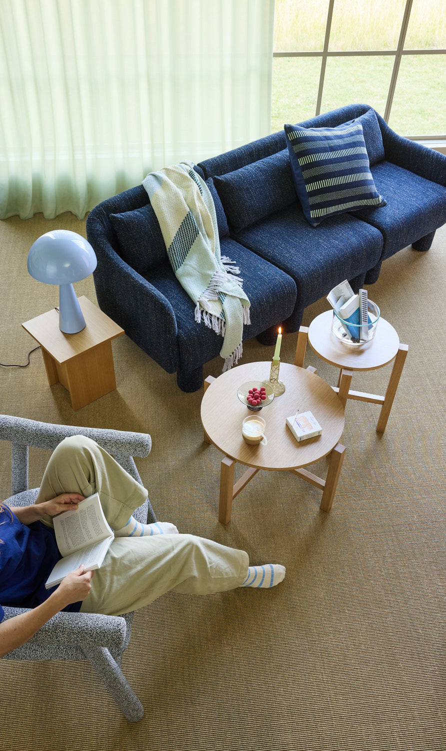 Mush Bordlampe Høj Isblå - ø30xh50cm