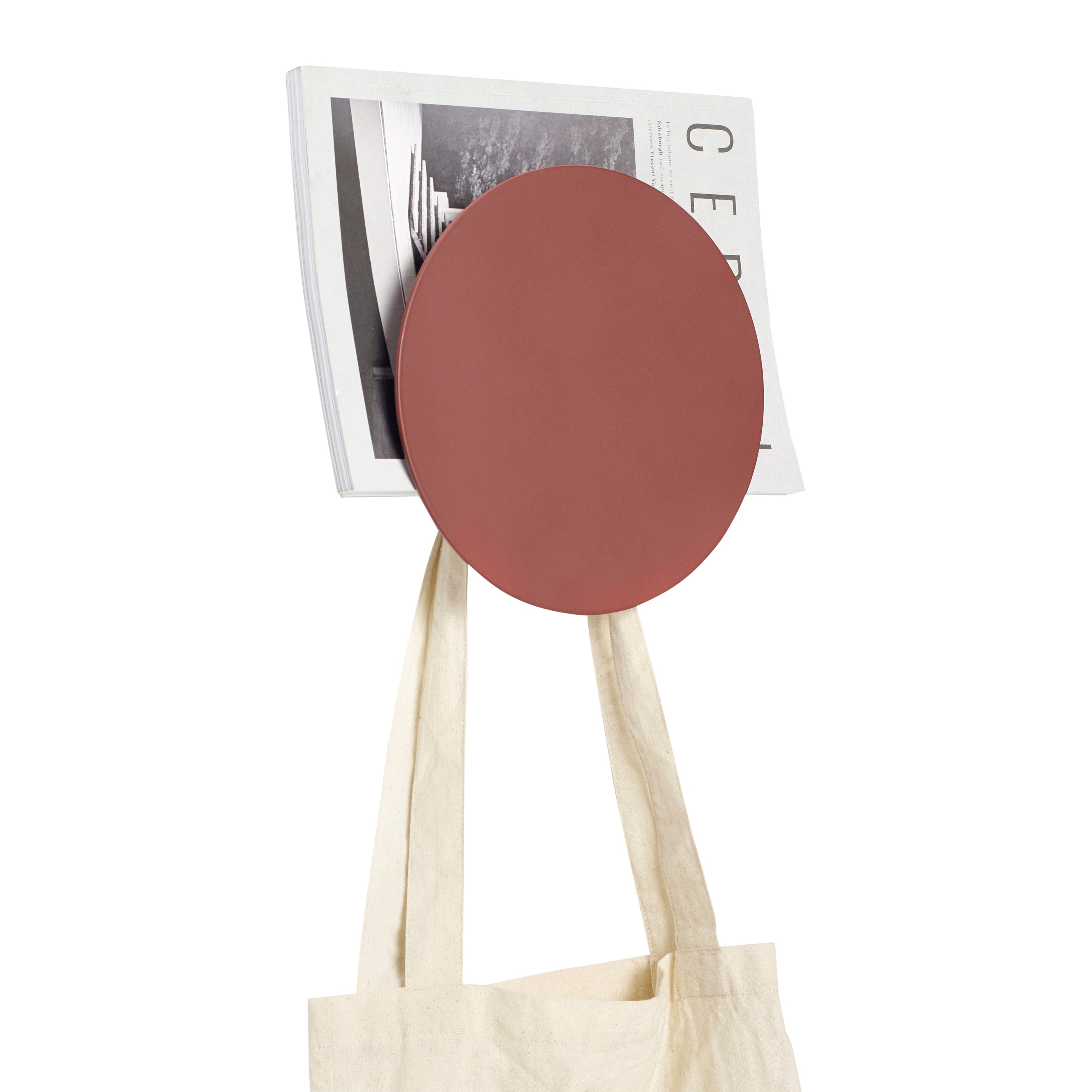 Double Magasinholder med krog Rød - ø22x8cm