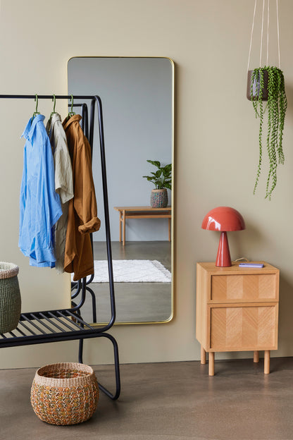 Retro Vægspejl Large Messingfarve - 60x4xh152cm