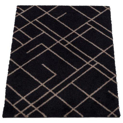 GULVMÅTTE 60 x 90 CM - LINES/SAND BLACK - Tica Copenhagen - DesignGaragen.dk