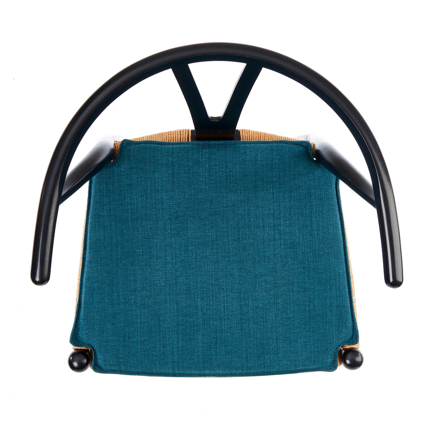 Hynde til Hans J. Wegner Y-stol CH24 i mørk petrol stof polstring - Hynder til Hans J. Wegner CH24 Y-stol - DesignGaragen.dk
